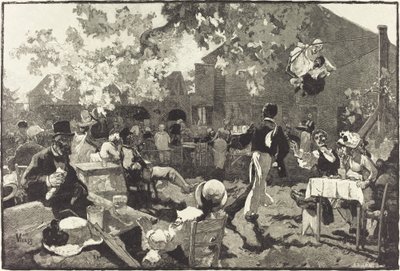 Cabaret du Coq de Bruyère i Bois de Meudon af Auguste Lepère after Daniel Vierge