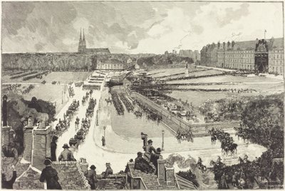 Militær hæder udbetalt til admiral Courbets jordiske rester af Auguste Lepère and Louis Tinayre