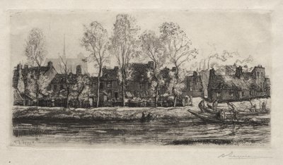Amiens, bredden af Somme af Auguste Louis Lepère