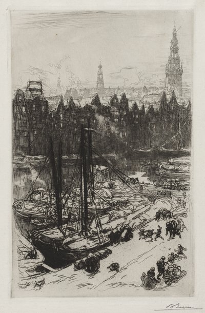 Amsterdam, udsigt fra Victoria Hotel af Auguste Louis Lepère