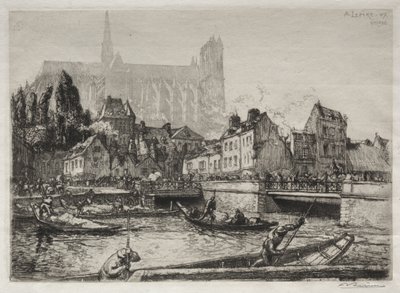 Ankomster af grøntsager-Amiens af Auguste Louis Lepère
