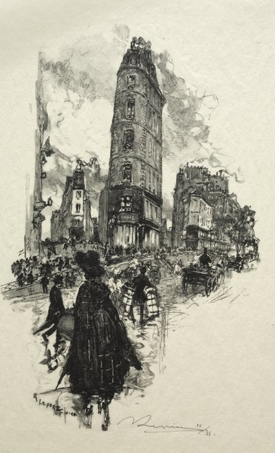 Hjørne af Moon Street af Auguste Louis Lepère