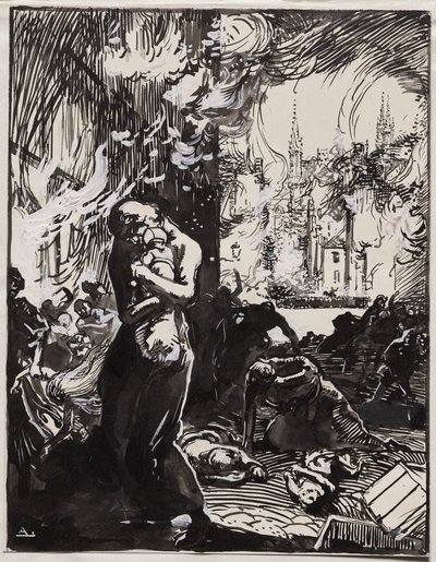 Ilden i Louvain af Auguste Louis Lepère