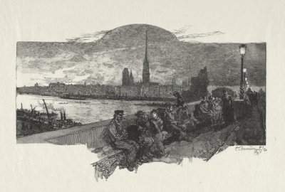 Illustreret Rouen: Stenbroen af Auguste Louis Lepère