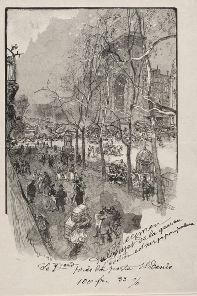 Boulevarderne, nær Porte St. Denis af Auguste Louis Lepère