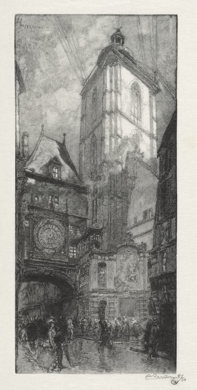 Illustreret Rouen: Det store ur af Auguste Louis Lepère