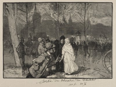 Forlader Chatelet-teatret af Auguste Louis Lepère