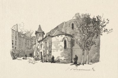 St. Julien le Vauvre, udvendig udsigt af Auguste Louis Lepère