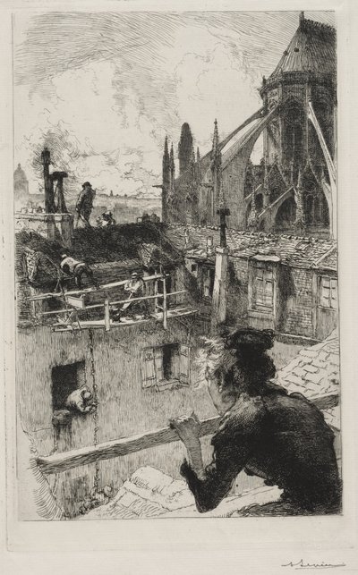 På tagene nær Notre Dame af Auguste Louis Lepère
