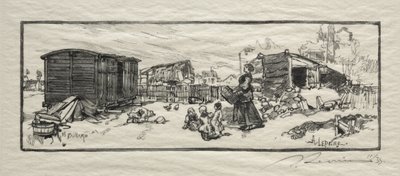 Vognhuset (Le wagon-logement) af Auguste Louis Lepère
