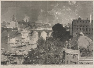 14. juli-festen, belysning af Place de la République (efter H. Scott) af Auguste Louis Lepère
