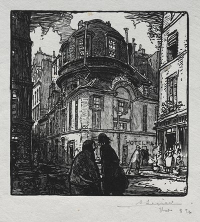 Udsigt over Hotel Colbert af Auguste Louis Lepère