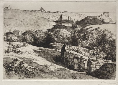 Udsigt over havnen i La Meule af Auguste Louis Lepère