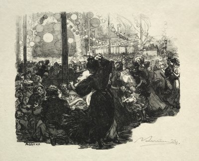 14. juli, Rue de Belleville, kl. af Auguste Louis Lepère