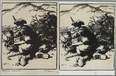 Alperne i baghold, 1914. af Auguste Louis Lepère