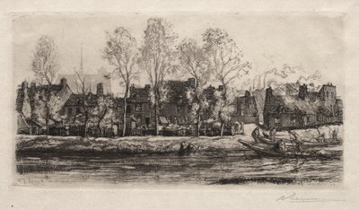 Amiens, bredden af Somme af Auguste Louis Lepère