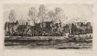 Amiens, Sommes bredder, 1907. af Auguste Louis Lepère