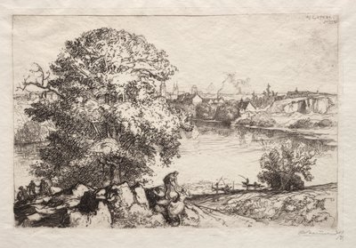 Angers: St. Nicolas Pond af Auguste Louis Lepère