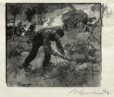 Lynggravere, 1887. af Auguste Louis Lepère