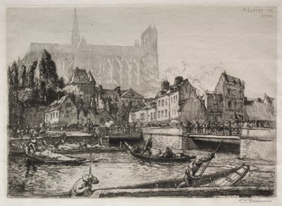Ankomster af grøntsager-Amiens af Auguste Louis Lepère