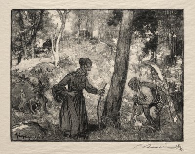 Au Rocher Bernard. af Auguste Louis Lepère