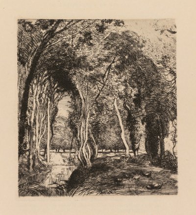 Auguste Lepère: Underskov, ved Rigonette Vendèe. af Auguste Louis Lepère