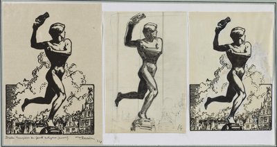 Brado, vinder af Antigoras Giants af Auguste Louis Lepère