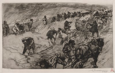 Kamp mod sneen, Quai aux Fleurs, 1890. af Auguste Louis Lepère