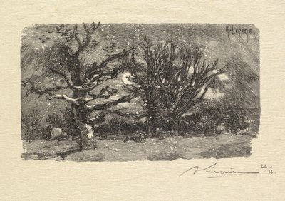 Fontainebleau Skov: Au dormoir de Lantara (La Forêt de Fontainebleau: Au dormoir de Lantara) af Auguste Louis Lepère
