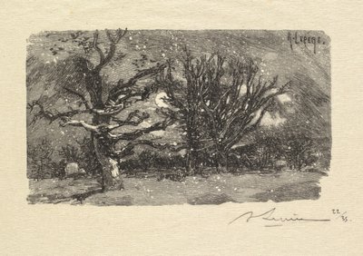Fontainebleau Skov: På Lantaras sovesal La Forêt de Fontainebleau: På Lantaras sovesal, 1890 af Auguste Louis Lepère