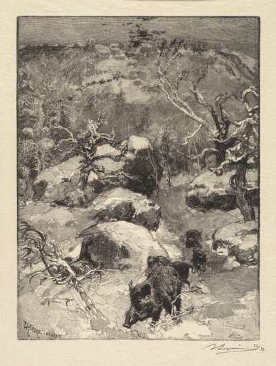 Fontainebleau-skoven: Cuvier-Châtillon-klippen Fontainebleauskoven: Roche Cuvier-Châtillon, 18 af Auguste Louis Lepère