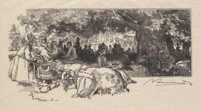Fontainebleau Skov: Moder Pichards kantine af Auguste Louis Lepère