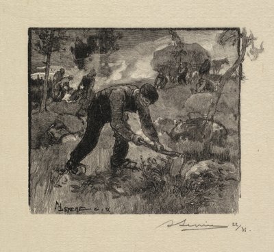 Fontainebleau Forest: Pulling the Heather af Auguste Louis Lepère