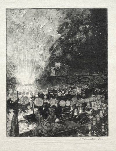 Venetiansk festival. af Auguste Louis Lepère
