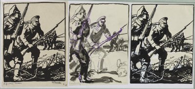 Russisk infanteri, 1914. af Auguste Louis Lepère