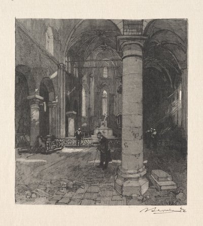 Kirkens indre af Auguste Louis Lepère