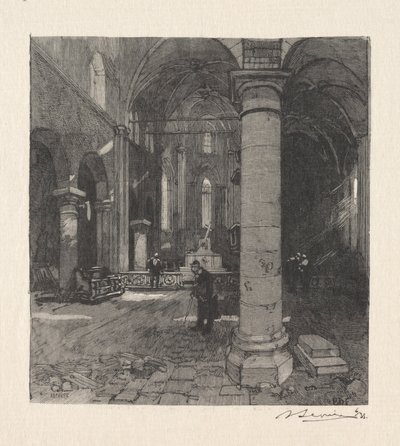 Kirkens indre. af Auguste Louis Lepère