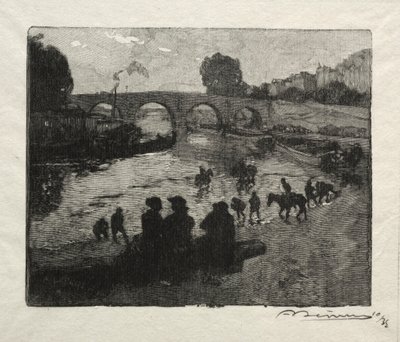 Vandingsstedet i Pont Marie af Auguste Louis Lepère