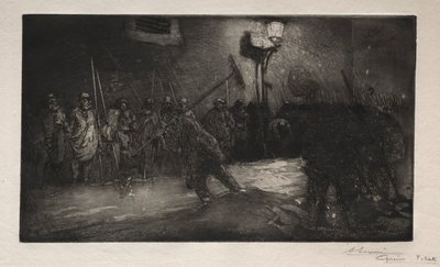 Nattens fejemands kald, 1890. af Auguste Louis Lepère