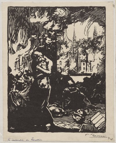 Ilden i Louvain af Auguste Louis Lepère
