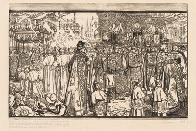 Corpus Christi processionen i Nantes af Auguste Louis Lepère