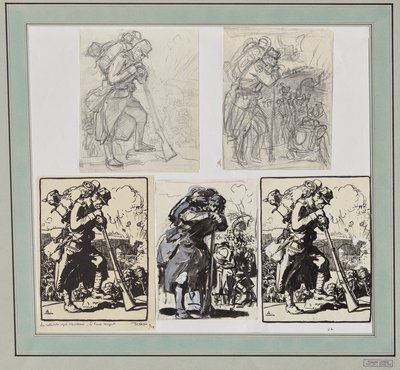 Tilbagetoget efter Charleroi... af Auguste Louis Lepère