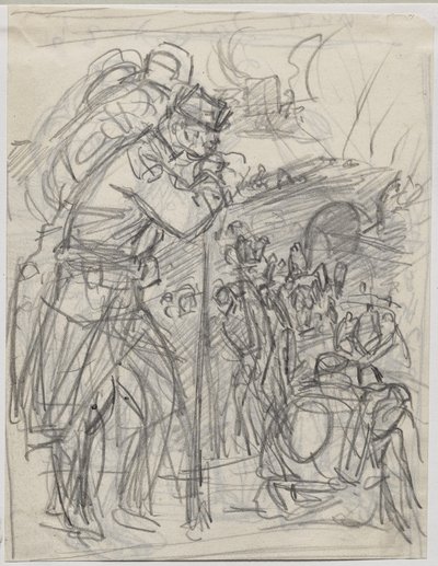 Tilbagetoget efter Charleroi... af Auguste Louis Lepère