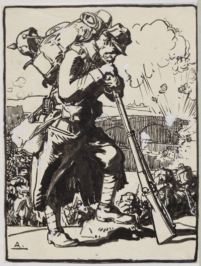Tilbagetoget efter Charleroi... af Auguste Louis Lepère