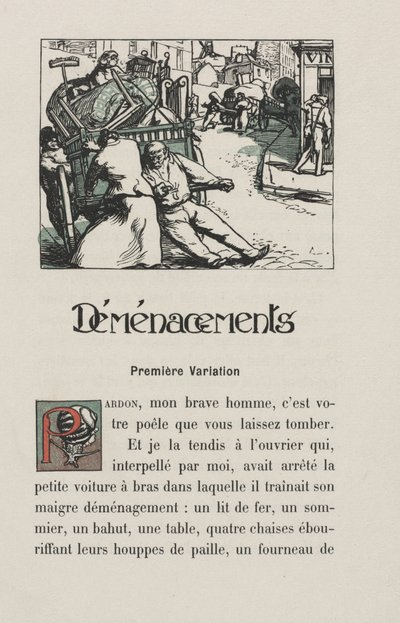 Landscapes and Street Corners: Moving, 1900. af Auguste Louis Lepère