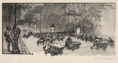 Boulevarden, på hjørnet af Faubourg Montmartre, 1890. af Auguste Louis Lepère