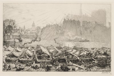 Det store æblemarked, 1917. af Auguste Louis Lepère
