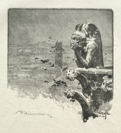 Stryge of Notre Dame af Auguste Louis Lepère