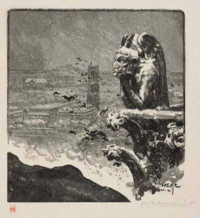 Stryge of Notre Dame af Auguste Louis Lepère