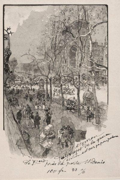 Boulevarderne, nær Porte St. Denis af Auguste Louis Lepère